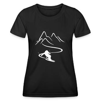 Skiing Skiing Ski motif for skiers - Women's Functional T-Shirt - black - Front - AI Model Female 172 light (172cm)