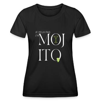 Je peux pas j'ai mojito - T-shirt sport Femme - noir - Devant - AI Model Female 172 light (172cm)