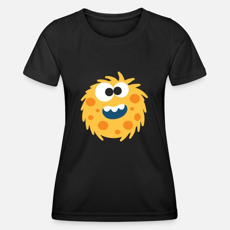 Yellow Fluffy Monster - Women's Functional T-Shirt - black