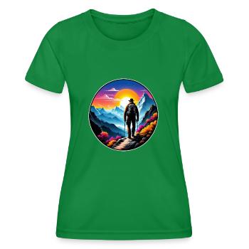 Natur & Bergwandern - Frauen Funktions-T-Shirt - Kelly Green - Vorne - AI Model Female 172 dark (172cm)