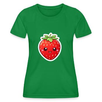 Erdbeere süß Kawaii - Frauen Funktions-T-Shirt - Kelly Green - Vorne - AI Model Female 172 dark (172cm)