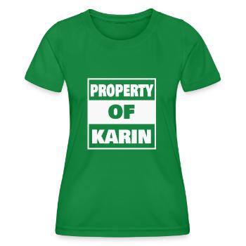 Prénom karin - T-shirt sport Femme - vert - Devant - AI Model Female 172 dark (172cm)