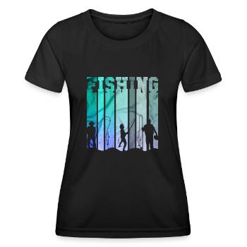 fisch, fisch, angeln, see, meer, angeln, fauna, exotisch - Frauen Funktions-T-Shirt - Schwarz - Vorne - AI Model Female 172 light (172cm)