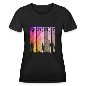 fisch, fisch, angeln, see, meer, angeln, fauna, exotisch - Frauen Funktions-T-Shirt - Schwarz - Vorne - AI Model Female 172 light (172cm)