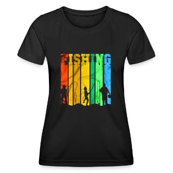 fisch, fisch, angeln, see, meer, angeln, fauna, exotisch - Frauen Funktions-T-Shirt - Schwarz - Vorne - AI Model Female 172 light (172cm)