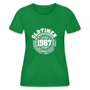 1987 - Frauen Funktions-T-Shirt - Kelly Green - Vorne - AI Model Female 172 dark (172cm)