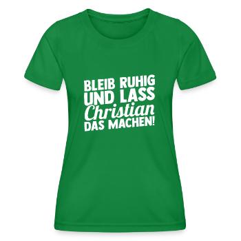 First name Chris Christian - Women's Functional T-Shirt - kelly green - Front - AI Model Female 172 dark (172cm)