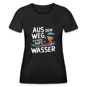 Aus dem Weg, ich muss aufs Wasser - Frauen Funktions-T-Shirt - Schwarz - Vorne - AI Model Female 172 light (172cm)