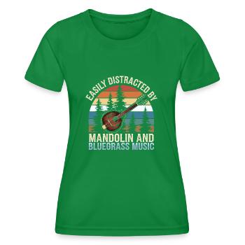 Faszination für Mandoline und Bluegrass - Frauen Funktions-T-Shirt - Kelly Green - Vorne - AI Model Female 172 dark (172cm)