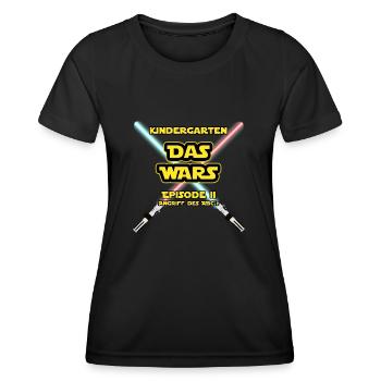 Angriff des ABCs Einschulung Geschenk Laserschwert - Frauen Funktions-T-Shirt - Schwarz - Vorne - AI Model Female 172 light (172cm)