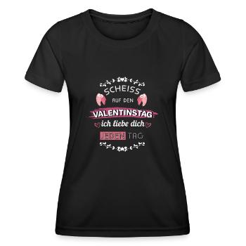 Valentinstag ich Liebe dich Spruch Frauen Geschenk - Frauen Funktions-T-Shirt - Schwarz - Vorne - AI Model Female 172 light (172cm)