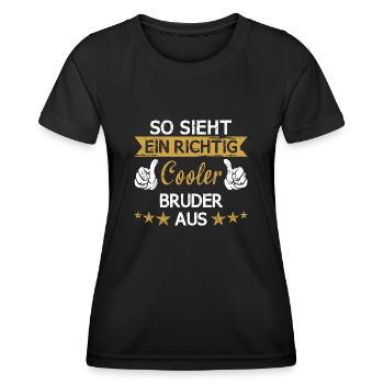 Bruder Geschwister kleiner Bruder Spruch Familie - Frauen Funktions-T-Shirt - Schwarz - Vorne - AI Model Female 172 light (172cm)