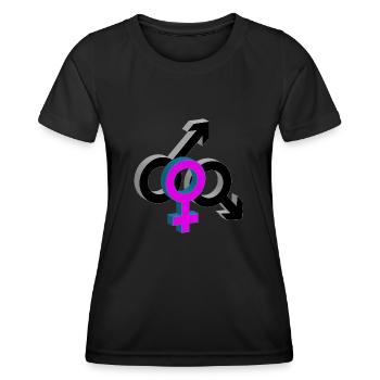 Wifesharing 3D Druck - Frauen Funktions-T-Shirt - Schwarz - Vorne - AI Model Female 172 light (172cm)