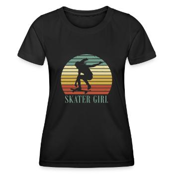 Retro Skater Girl Girl Skateboard Gift - Women's Functional T-Shirt - black - Front - AI Model Female 172 light (172cm)