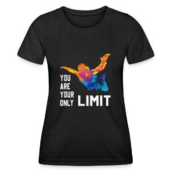Skydive Fallschirmspringer Skydiver Freifall - Frauen Funktions-T-Shirt - Schwarz - Vorne - AI Model Female 172 light (172cm)
