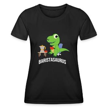 Barista Saying Coffee Coffeeshop Papa - Women's Functional T-Shirt - black - Front - AI Model Female 172 light (172cm)