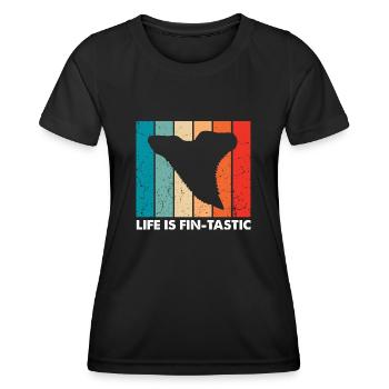 Fossil Archäologie Design Fossilien Fossiljäger - Frauen Funktions-T-Shirt - Schwarz - Vorne - AI Model Female 172 light (172cm)