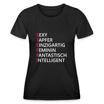 Steffi Name Geschenk - Frauen Funktions-T-Shirt - Schwarz - Vorne - AI Model Female 172 light (172cm)