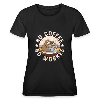 Sloth No Coffee no Work - Women's Functional T-Shirt - black - Front - AI Model Female 172 light (172cm)