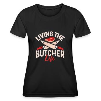 Butcher Butcher Butcher Butcher's Gift - Women's Functional T-Shirt - black - Front - AI Model Female 172 light (172cm)
