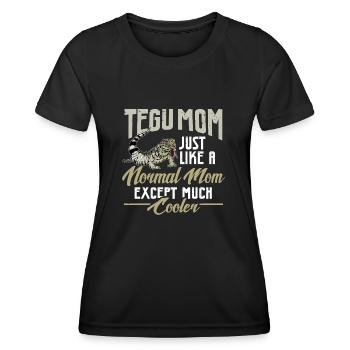 Tegu Eidechse Reptil Herpetologe - Frauen Funktions-T-Shirt - Schwarz - Vorne - AI Model Female 172 light (172cm)