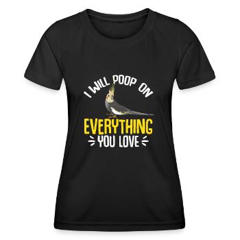 Cockatiel Cockatiel Cockatoo Perroquet Oiseau Cadeau - T-shirt sport Femme - noir - Devant - AI Model Female 172 light (172cm)