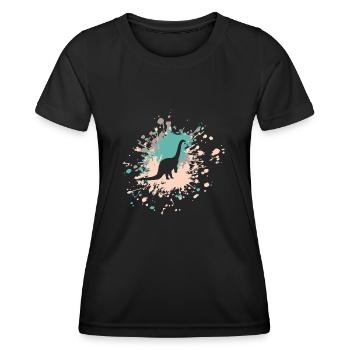 Éclaboussure de couleur de brontosaure - T-shirt sport Femme - noir - Devant - AI Model Female 172 light (172cm)