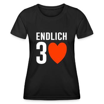 30. Geburtstag Geschnek dreißig - Frauen Funktions-T-Shirt - Schwarz - Vorne - AI Model Female 172 light (172cm)