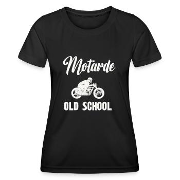 motarde old school - T-shirt sport Femme - noir - Devant - AI Model Female 172 light (172cm)