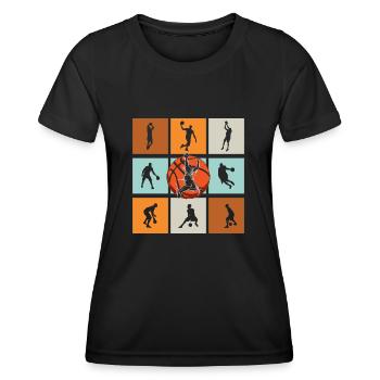 Basketball Basketballer - Frauen Funktions-T-Shirt - Schwarz - Vorne - AI Model Female 172 light (172cm)