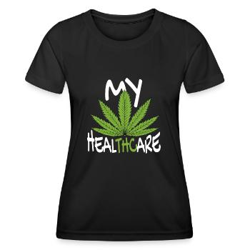 Mon médicament - T-shirt sport Femme - noir - Devant - AI Model Female 172 light (172cm)