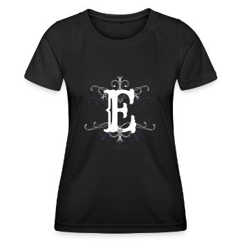 Letter E (E) - Women's Functional T-Shirt - black - Front - AI Model Female 172 light (172cm)