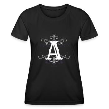 Lettre A, point A) - T-shirt sport Femme - noir - Devant - AI Model Female 172 light (172cm)