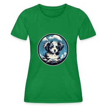 Chiot mignon - T-shirt sport Femme - vert - Devant - AI Model Female 172 dark (172cm)
