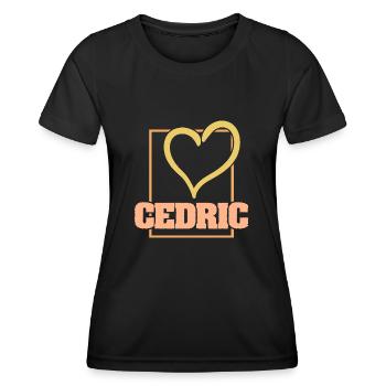 Love für Cedric Herz Liebe - Frauen Funktions-T-Shirt - Schwarz - Vorne - AI Model Female 172 light (172cm)