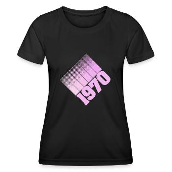 Maman 1970 - T-shirt sport Femme - noir - Devant - AI Model Female 172 light (172cm)