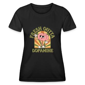 Frisches Dopamin | ADHS, neurodivergent - Frauen Funktions-T-Shirt - Schwarz - Vorne - AI Model Female 172 light (172cm)