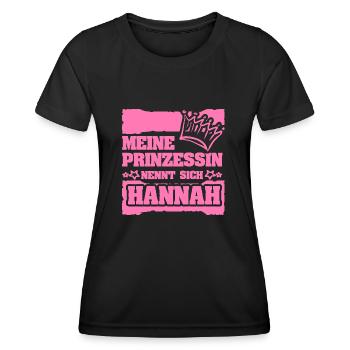 Mädchenname Hannah - Frauen Funktions-T-Shirt - Schwarz - Vorne - AI Model Female 172 light (172cm)