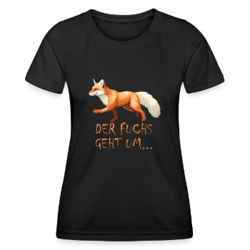 Der Fuchs geht um - Frauen Funktions-T-Shirt - Schwarz - Vorne - AI Model Female 172 light (172cm)