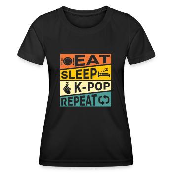 Koreanische Pop Musik Geschenk Lustiges K Pop - Frauen Funktions-T-Shirt - Schwarz - Vorne - AI Model Female 172 light (172cm)