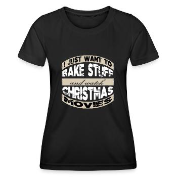 bodybuilding cute babe bakery baker profession - Women's Functional T-Shirt - black - Front - AI Model Female 172 light (172cm)