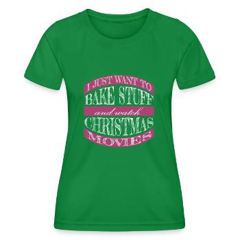 Christmas Sports Santa Animal Present - Women's Functional T-Shirt - kelly green - Front - AI Model Female 172 dark (172cm)