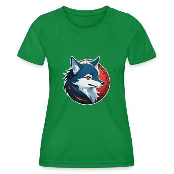 Wolf Tattoo - Women's Functional T-Shirt - kelly green - Front - AI Model Female 172 dark (172cm)