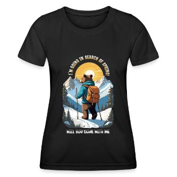 L’ours cherche le printemps - T-shirt sport Femme - noir - Devant - AI Model Female 172 light (172cm)