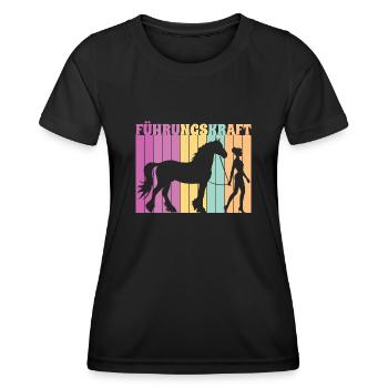 Führungskraft Pferd Reiten Geschenkidee Lustig - Frauen Funktions-T-Shirt - Schwarz - Vorne - AI Model Female 172 light (172cm)