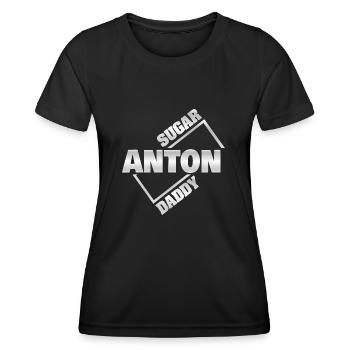 Anton als Sugardaddy - Frauen Funktions-T-Shirt - Schwarz - Vorne - AI Model Female 172 light (172cm)