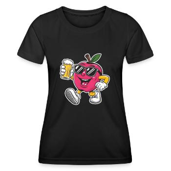 Apfel Trinken Bier - Frauen Funktions-T-Shirt - Schwarz - Vorne - AI Model Female 172 light (172cm)