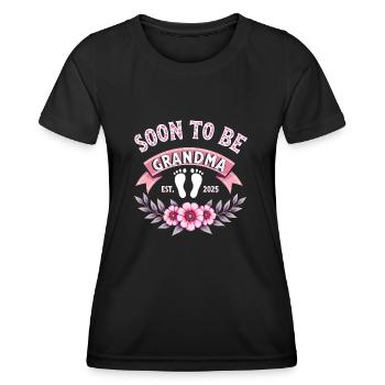 soon to be grandma, 2025 - Women's Functional T-Shirt - black - Front - AI Model Female 172 light (172cm)