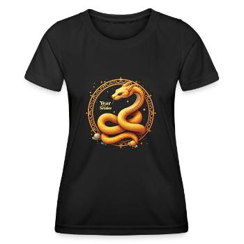 Chinesisches Neujahr - Schlange 2025 - Frauen Funktions-T-Shirt - Schwarz - Vorne - AI Model Female 172 light (172cm)