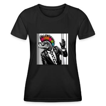 Lizard T-shirt Costume Reptile Stylish Swag - Women's Functional T-Shirt - black - Front - AI Model Female 172 light (172cm)